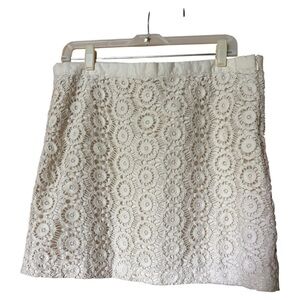 Gap Cream Floral‎ Lace Mini Skirt Cotton Boho Feminine Coquette Size 8
